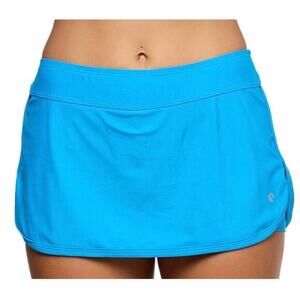 Next by Athena Lotus Swim Skort Small Blue Pickleball Tennis Stretch Made in USA